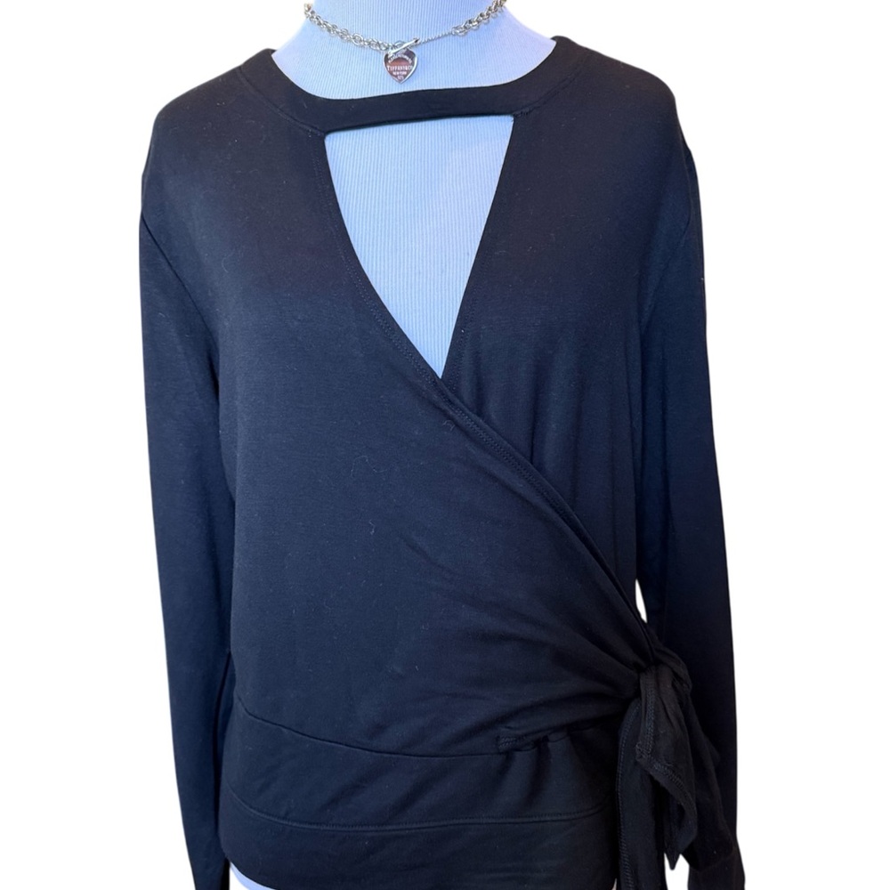Express Black Wrap Blouse